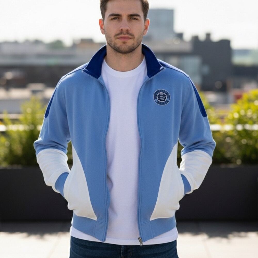 Dogg Supply by Snoop Dogg Track Jacket XL Blue Colorblock Full Zip Embroidered